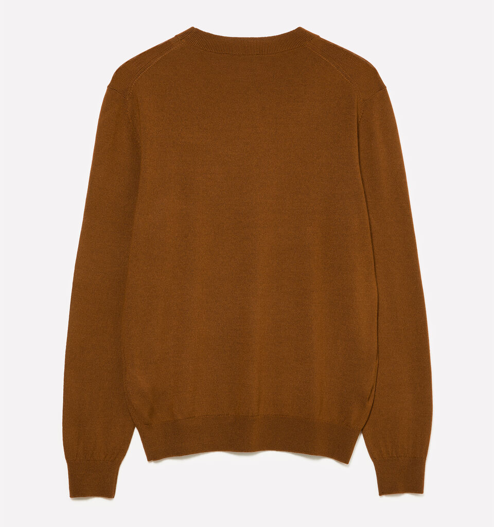 Maglia marrone scuro in misto lana - maglie girocollo da uomo - Marrone | Sisley image number 2